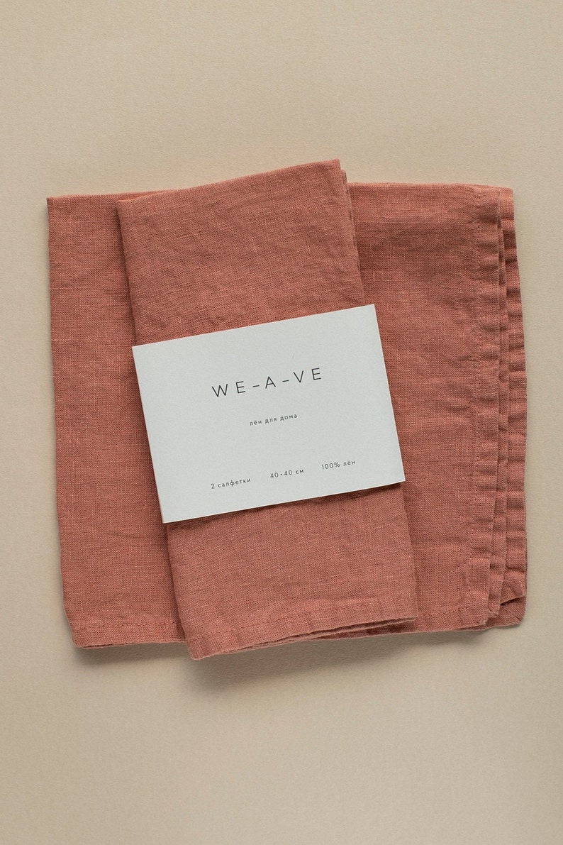 Terra Cotta Linen Napkins Linen Table Ware by WeaVe Etsy