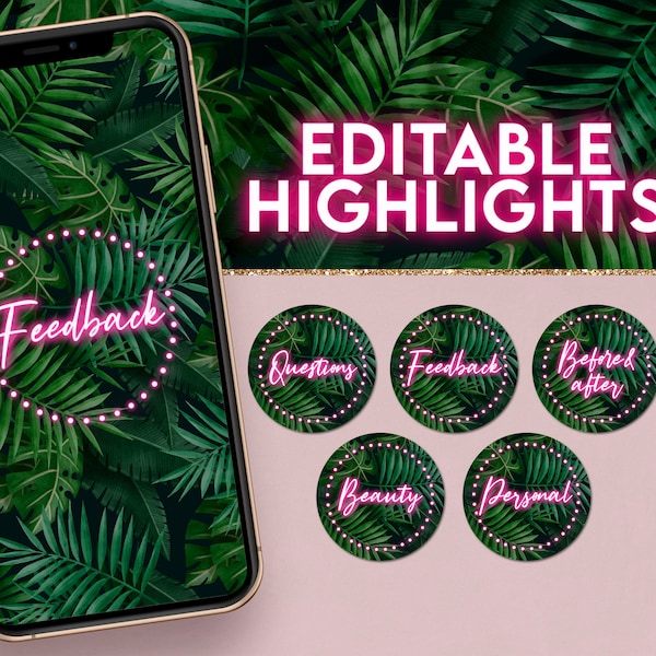 Neon Cover Highlight Instagram - Etsy