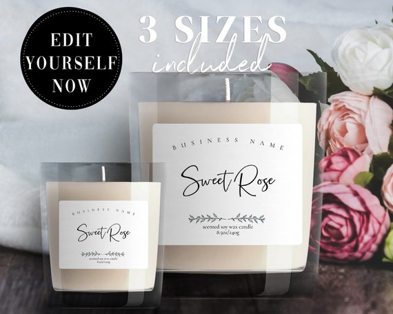 printable candle label label template editable candle label etsy