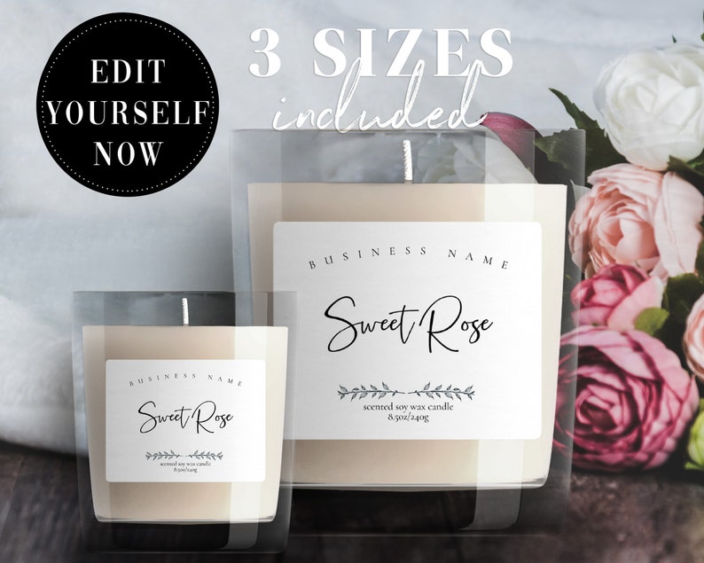 Printable Candle Label Label Template Editable Candle Label | Etsy