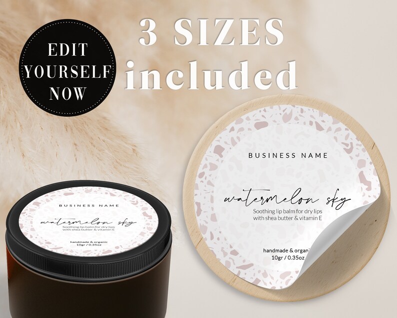 Editable Round Product Label Sticker Template Round Jar Etsy