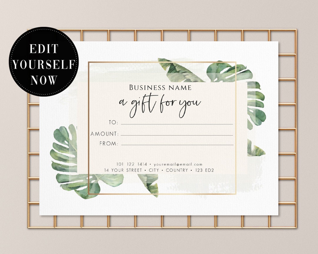 Tropical Gift Voucher Editable Gift Certificate Printable - Etsy tropical-gift-voucher-editable-gift-certificate-printable-etsy