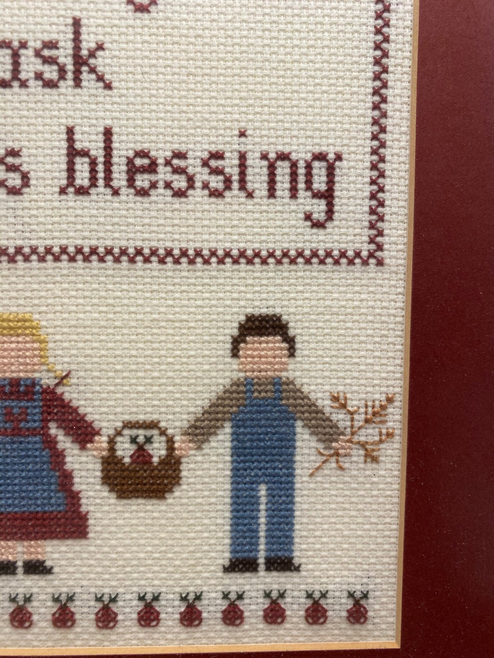 Handmade counted cross stitched embroidered wall hanging Etsy