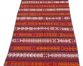 Ghajiri shawl tribal nomadic flat woven organic dyed hand made kilim.