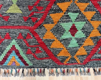 マイマナ アフガニスタンキリム トライバルラグ105x150cm手織りマイマナ d79d26c5d3772293424cc141c651a2