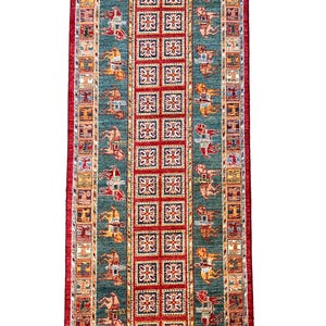 Oriental Hand knotted wool area Rug Runner.