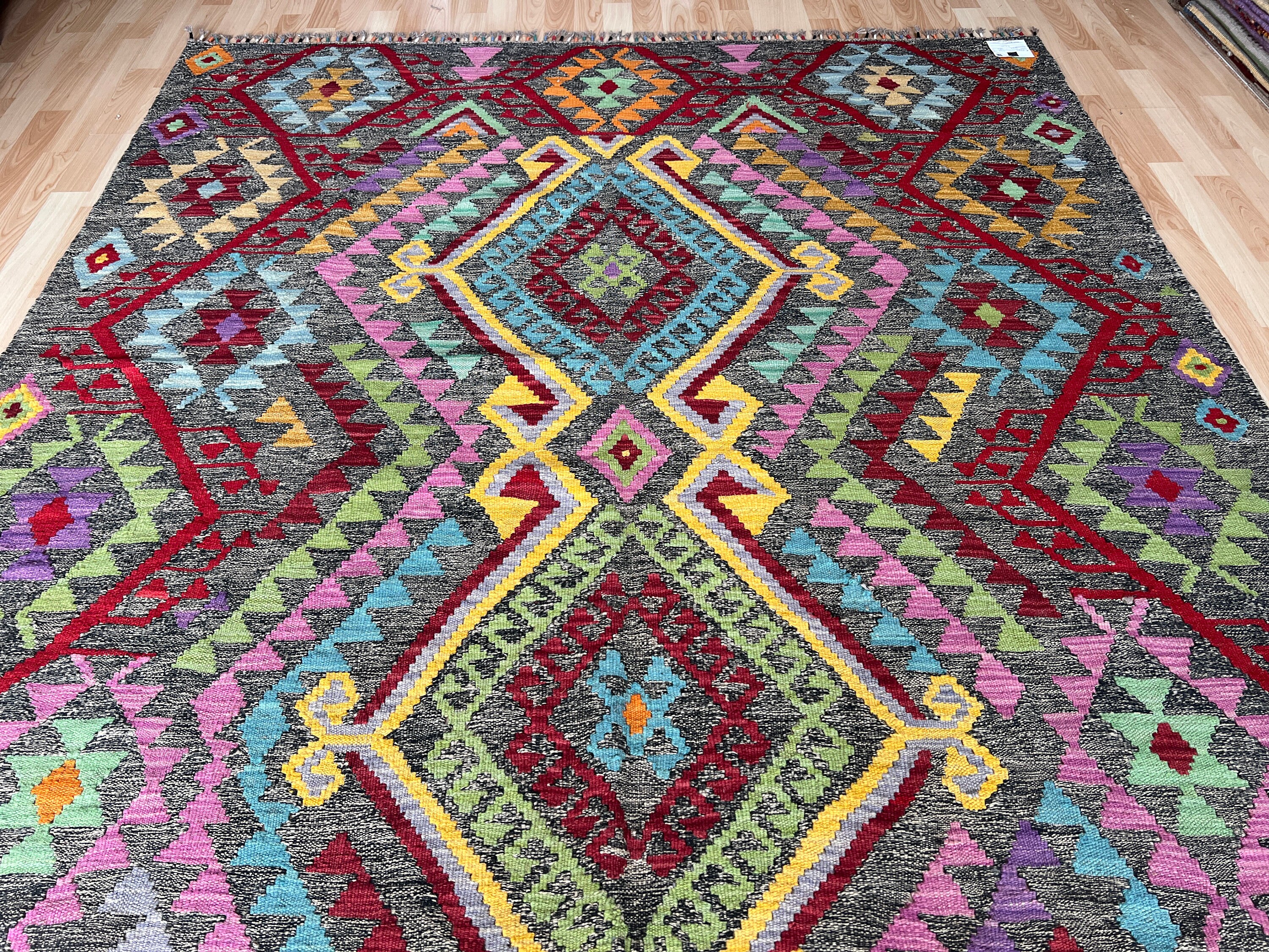 アフガニスタンのマイマナの手作り平織りキリム。 - Etsy 日本