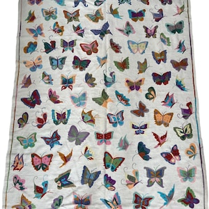 Butterfly Embroidered Hand woven kilim.