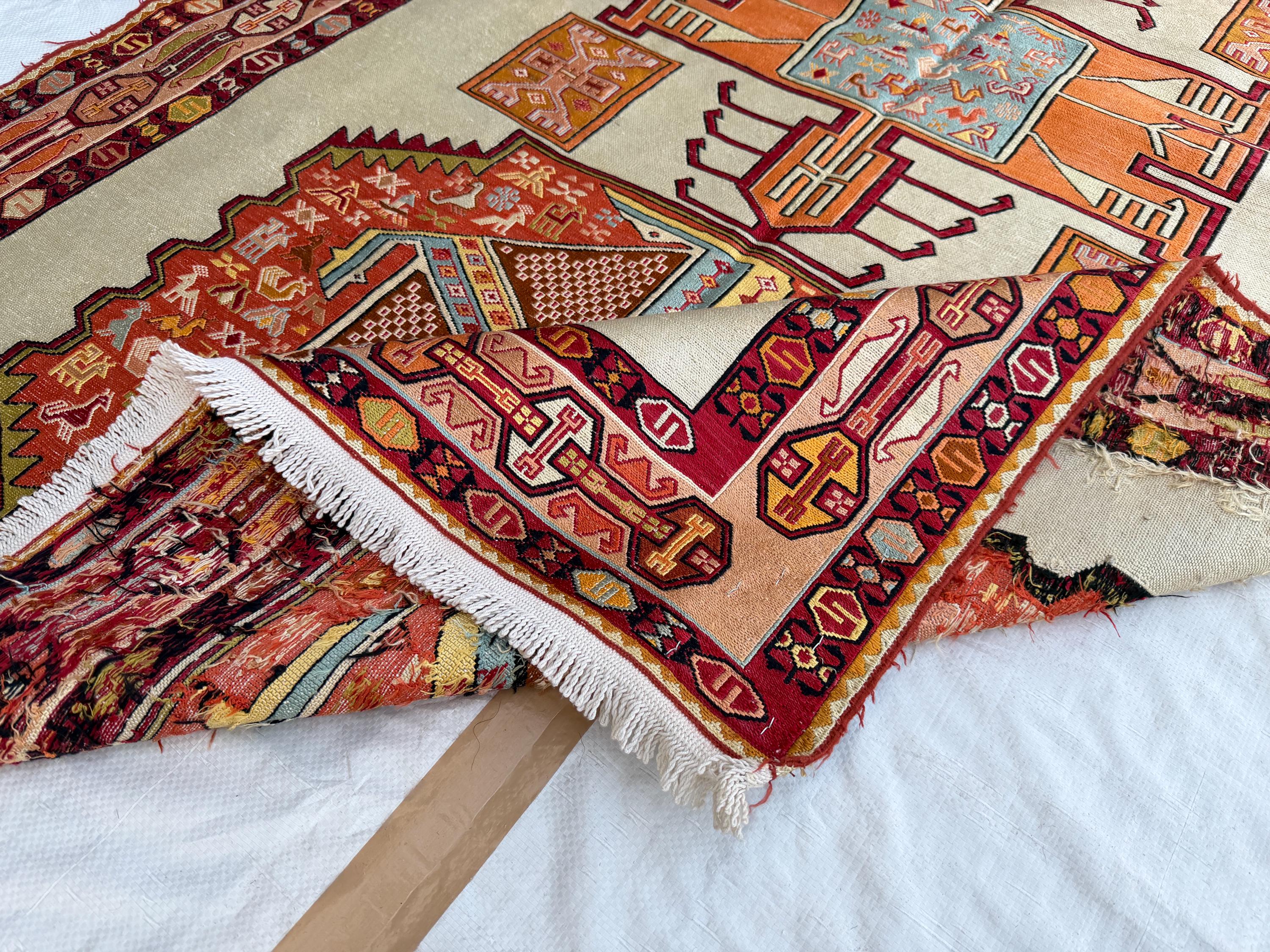 Silk Shahsevan Sumak Rug Sumak Silk Embroidered Hand Woven Rug Kilim. ( 195 X 120 Cm ) - Etsy