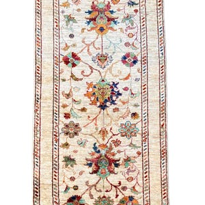 Kazak Oriental Hand knotted wool area Rug Runner.