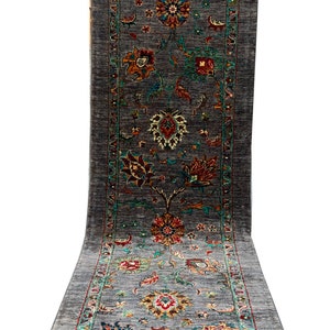 OUSHAK Oriental Hand knotted wool area Rug Runner.