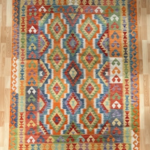 Afghan Maimana hand made flat woven kilim.