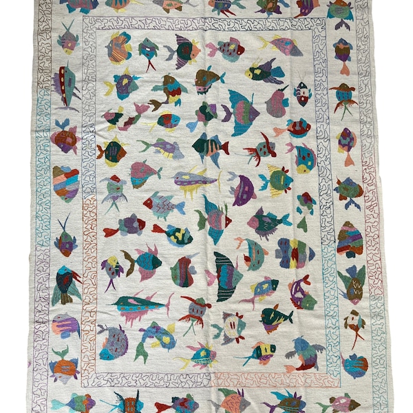 Kilim Fish Rug Large Kilim Rug - Etsy