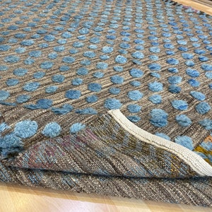 Vintage stunning barjasta Flat and piled woven hand knotted rug.