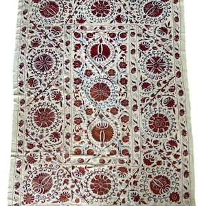 Suzani Silk Embroidered bed cover and wall hanging.