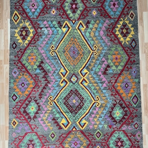 Afghan Maimana hand made flat woven kilim.