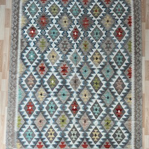 Afghan Maimana hand made flat woven kilim.