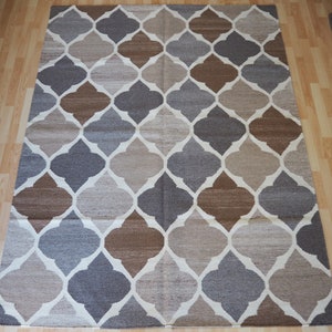 Modern design flat geweven organische geverfde kleur vintage kilim.