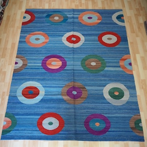 Mooi eigentijds design flat geweven mooie vintage kilim.