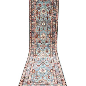 Kazak Oriental Hand knotted wool area Rug Runner.
