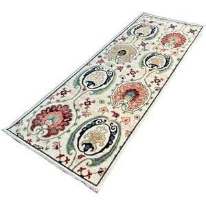 Kazak Oriental Hand knotted wool area Rug Runner.