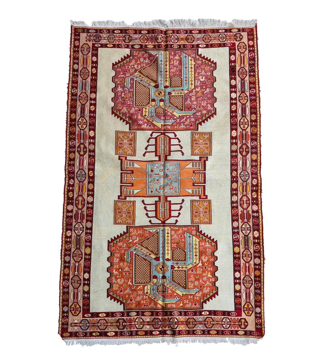 Silk Shahsevan Sumak Rug Sumak Silk Embroidered Hand Woven Rug Kilim. ( 195 X 120 Cm ) - Etsy