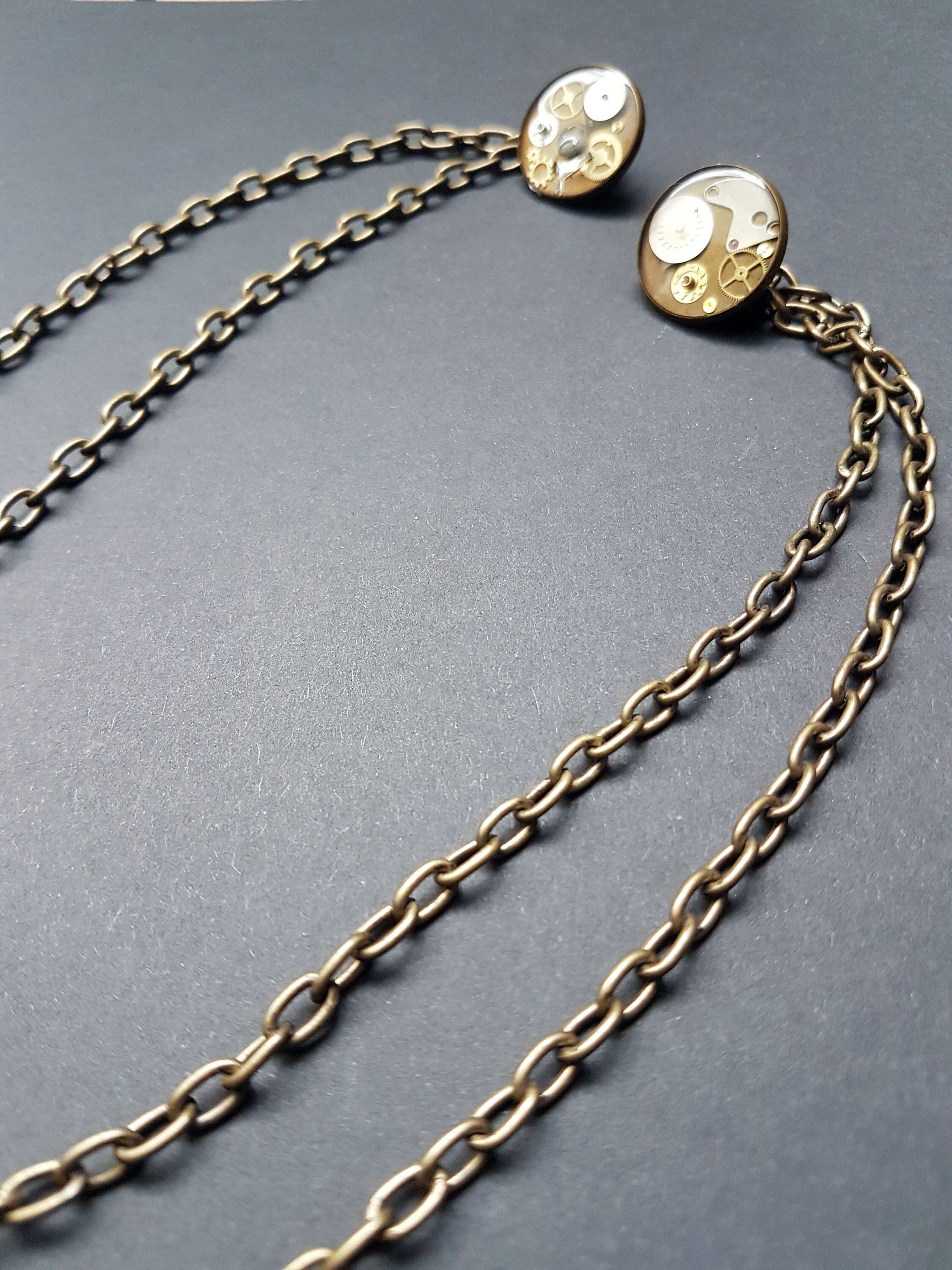 Cloak clasp cloak pin body chain Steampunk lapel pin chain Etsy