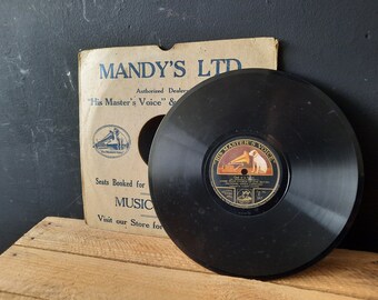 His Master's Voice &Columbia Products Vintage LP Vinyl Platenspeler Mandy's LTD Steampunk Vintage Man Cave Gift Library Decor Muziek