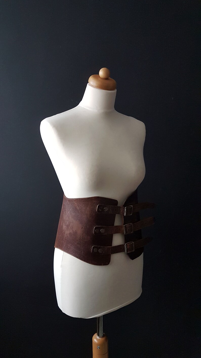 Plus Size Leather Kidney Belt Brown Leather Belt Wide Etsy