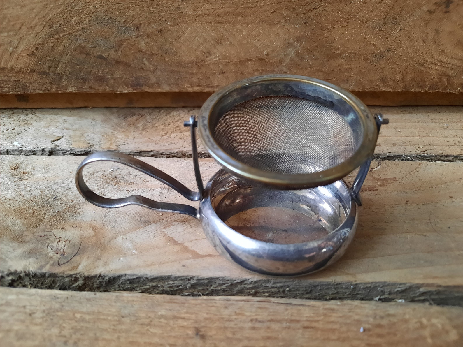 Vintage tea strainer and stand Loose tea strainer Tea party Etsy
