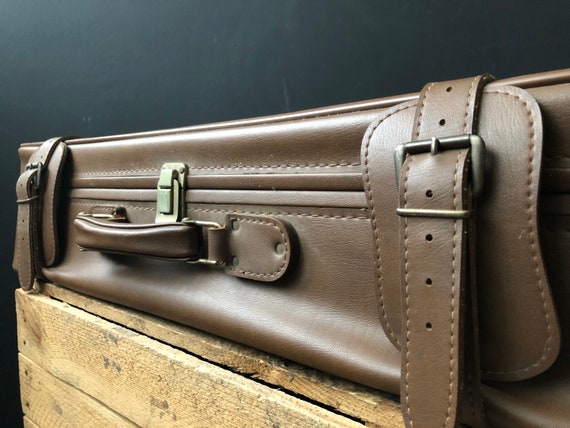 Retro Leather Suitcase, large vintage suitcase, vi