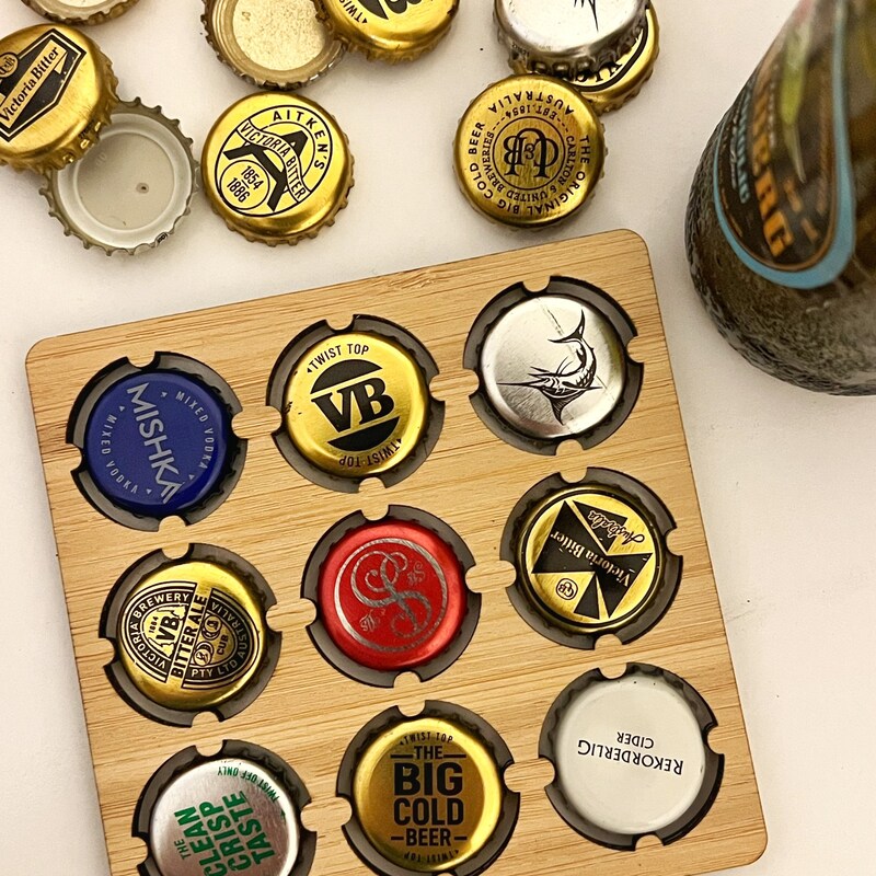 thumbnail image 2 of Wooden Bottle Cap Coaster – Gift For Him, Husband, Dad – Handmade In UK – Laser Chimp Ltd 2 of 2