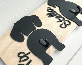 Personalised Dog Lead Hook & Holder - Any Name, Any Breed