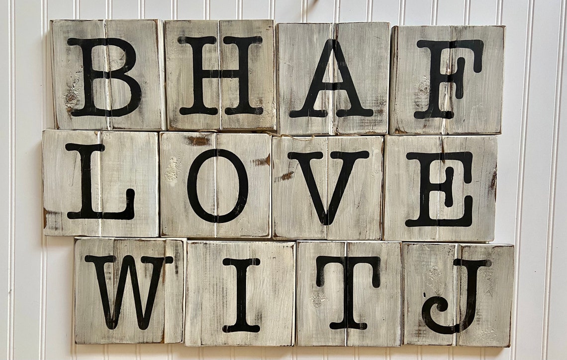 Rustic Wooden Letter Signs Letter Signs Farmhouse Signs Etsy