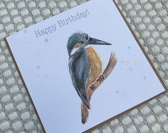 Kingfisher Greetings Card, Kingfisher Happy Birthday Card