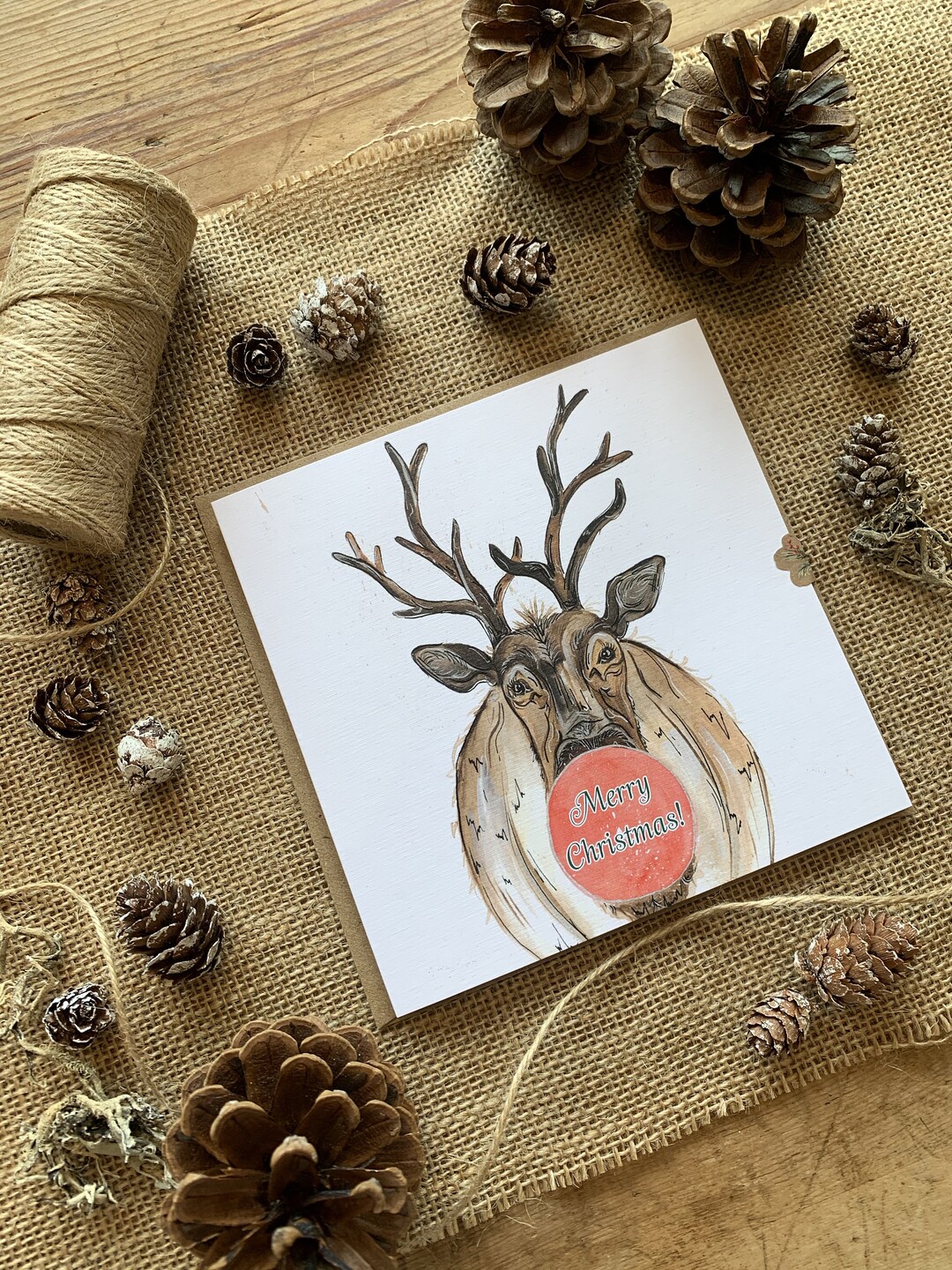 Christmas Card Ruddph Christmas Card, Rudolph Christmas Card - Etsy