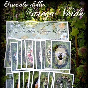 Oracolo della Strega Verde per divinazione e lettura carte. Oracolo originale natura strega vintage magia fatto a mano.