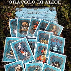 Oracolo di Alice divinazione e lettura carte,Oracolo originale,Fatto a mano,Vintage,Alice in Wonderland,SchemapendoloAlice,Drink me