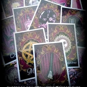 Oracolo della Strega Viola per divinazione e lettura carte. Oracolo originale.Strega vintage.Vittoriano.Magia.Fatto a mano.
