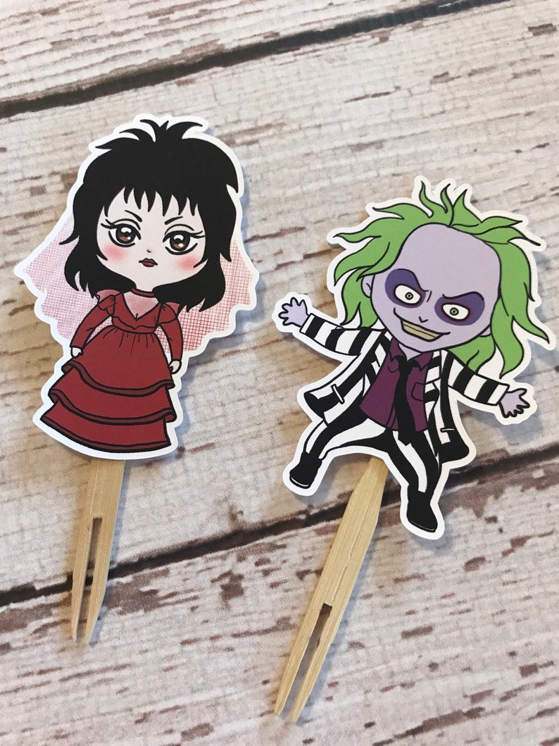 Beetlejuice Cupcake Topper Halloween Party Decor Beetlejuice - Etsy