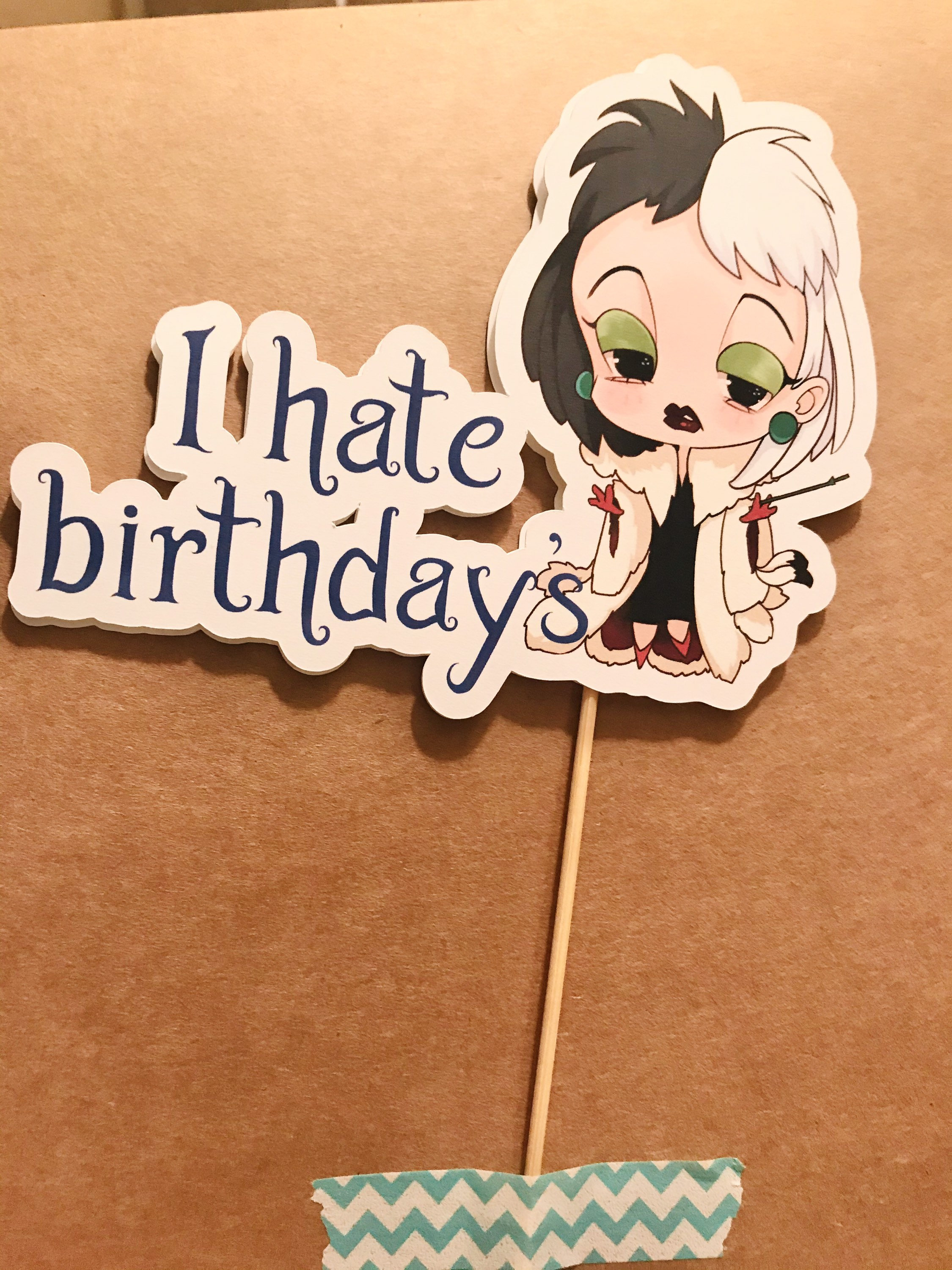 Cruella Deville Je Deteste Gateau Danniversaire Topper Etsy