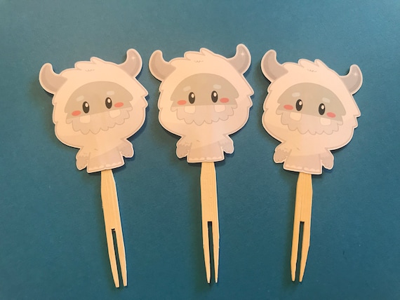 12 Ct Yeti Cupcake Toppers Abominable Snowman Decor Yeti Party Etsy