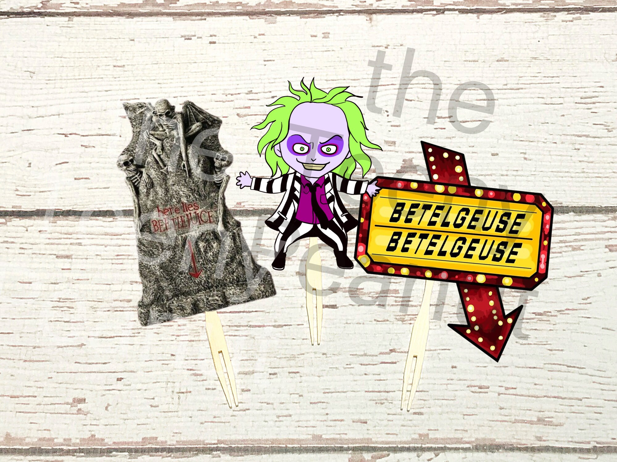 Beetlejuice Cupcake Topper Halloween Party Decor Beetlejuice | Etsy