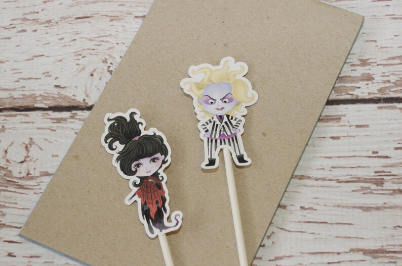 Beetlejuice Cupcake Topper Halloween Party Decor Beetlejuice - Etsy