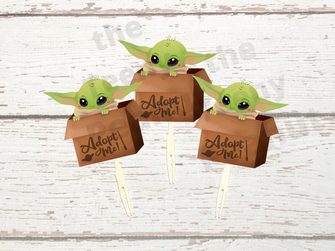 12 CT Baby Yoda Cupcake Toppers the Child Cupcake Toppers Baby Etsy