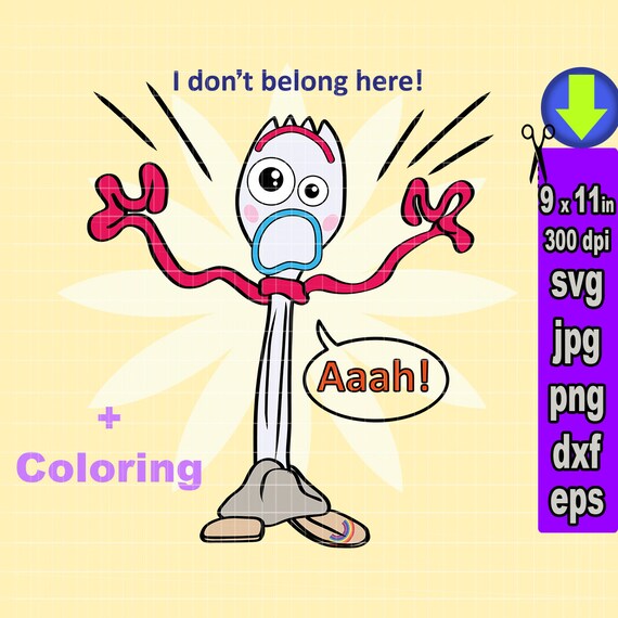 Forky Svg Png Toy Story 4 Svg Files For Cricut Forky Clipart Etsy