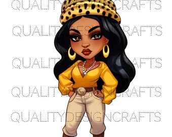 Transparent Fashion Doll Black Girl Magic Melanin Black Woman PNG Afro Fashion girl African American clipart Planner Tshirt Sublimation