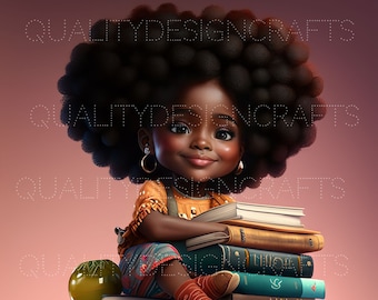 Melanin Books Queens Beautiful Black Girl Magic Black Woman PNG Afro Fashion African American clipart PNG Planner Tshirt Tumbler Sublimation