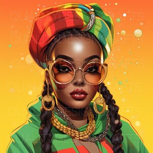 Linda garota negra melanina mágica mulher negra PNG afro fashion girl afro-americano clipart png planejador camiseta tumbler sublimação