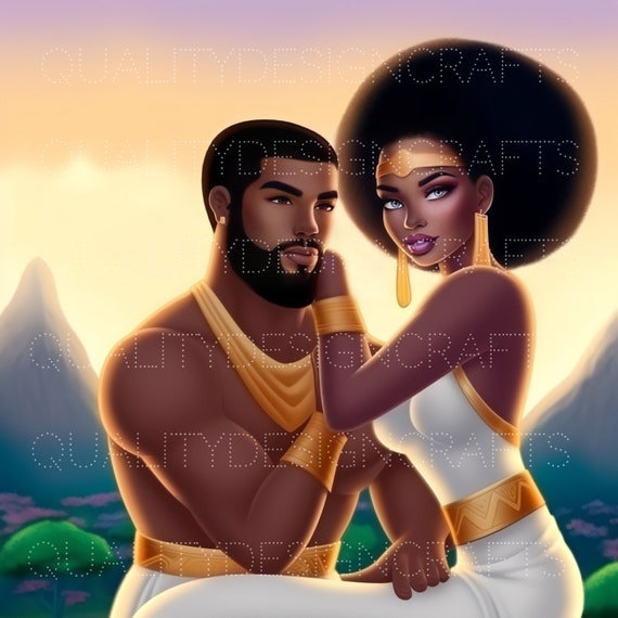 queenbeeink:queen-and-king-face-queen-king-black-king-color-couple